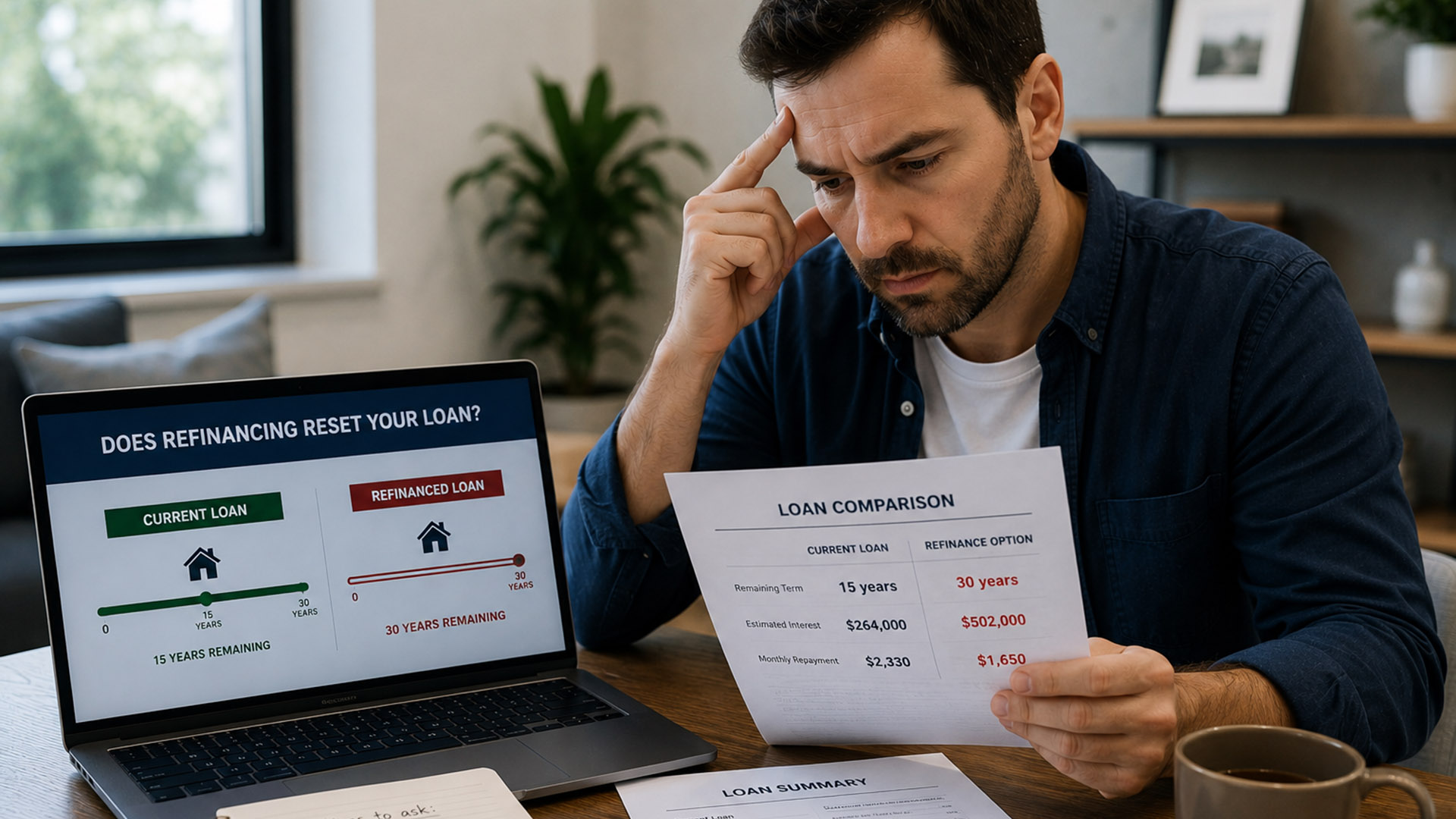 does refinancing reset your loan to 30 years