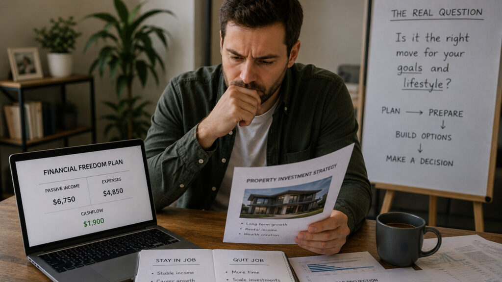 when should I quit my job to invest in property